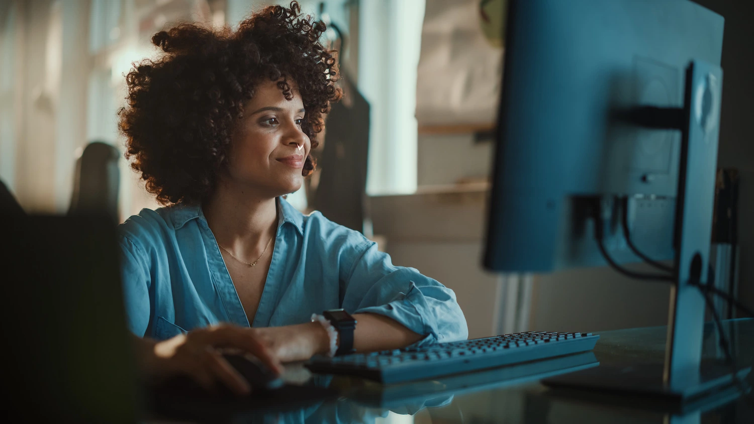 Person using assistive technology for cybersecurity training